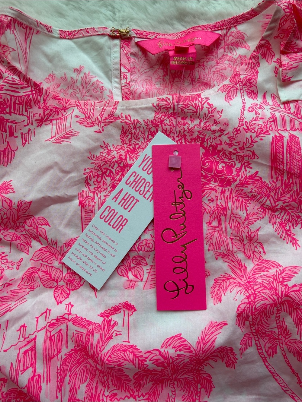 NWT Lily Pulitzer Barbara 3/4 Sleeve Resort White Palm Beach Anniversary Toile - Picture 5 of 9